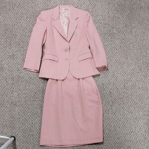 Vintage Anthony Allen Elegant Pink Women's Blazer and Skirt Set